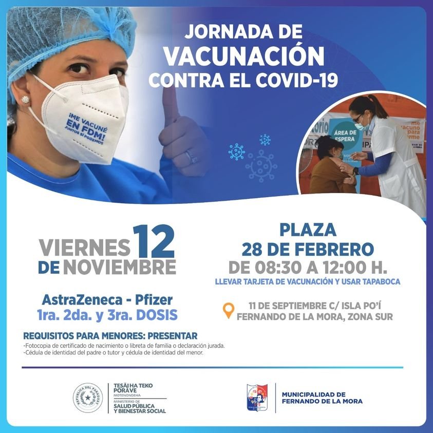 invitan a jornada de vacunación contra el Covid-19 en la Plaza 28 de Febrero